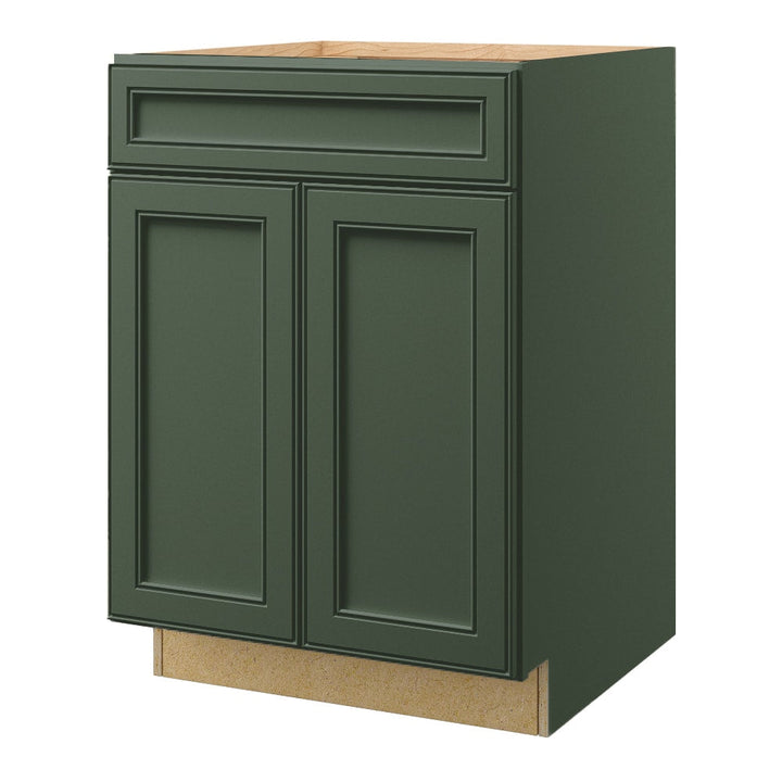 allen + roth Heathrow 24-in W x 34.5-in H x 24-in D Sage 1-Drawer Base Fully Assembled Cabinet (Raised Panel Square Style)
