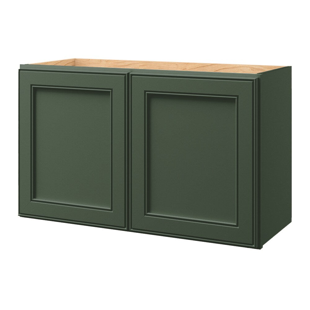 allen + roth Heathrow 30-in W x 18.125-in H x 12-in D Sage Wall Fully Assembled Cabinet (Recessed Panel Mitered Door Style)