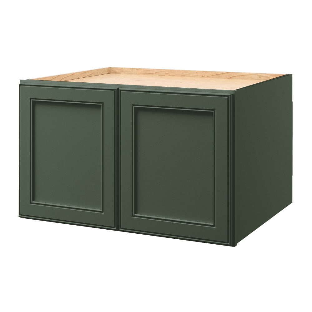 allen + roth Heathrow 30-in W x 18.125-in H x 24-in D Sage Wall Fully Assembled Cabinet (Recessed Panel Mitered Door Style)