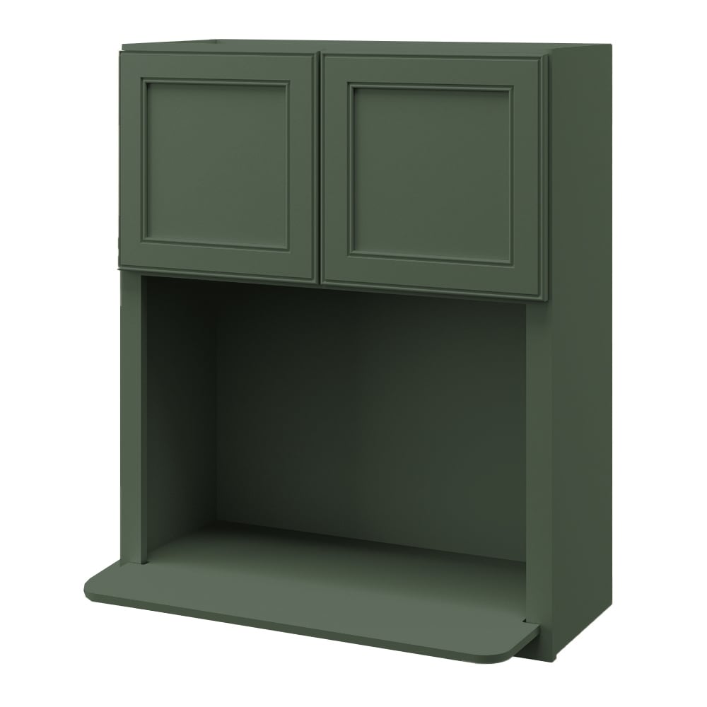allen + roth Heathrow 30-in W x 36.125-in H x 12-in D Sage Microwave Wall Fully Assembled Cabinet (Recessed Panel Mitered Style)