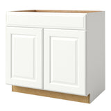 allen + roth Tilson 36-in W x 34.5-in H x 24-in D Linen 1-Drawer Base Fully Assembled Cabinet (Raised Panel Square Style)