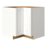 allen + roth Tilson 36-in W x 34.5-in H x 24-in D Linen L-shaped Corner Base Fully Assembled Cabinet (Raised Panel Square Style)