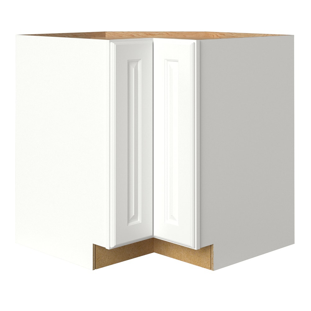allen + roth Tilson 33-in W x 34.5-in H x 24-in D Linen L-shaped Corner Base Fully Assembled Cabinet (Raised Panel Square Style)