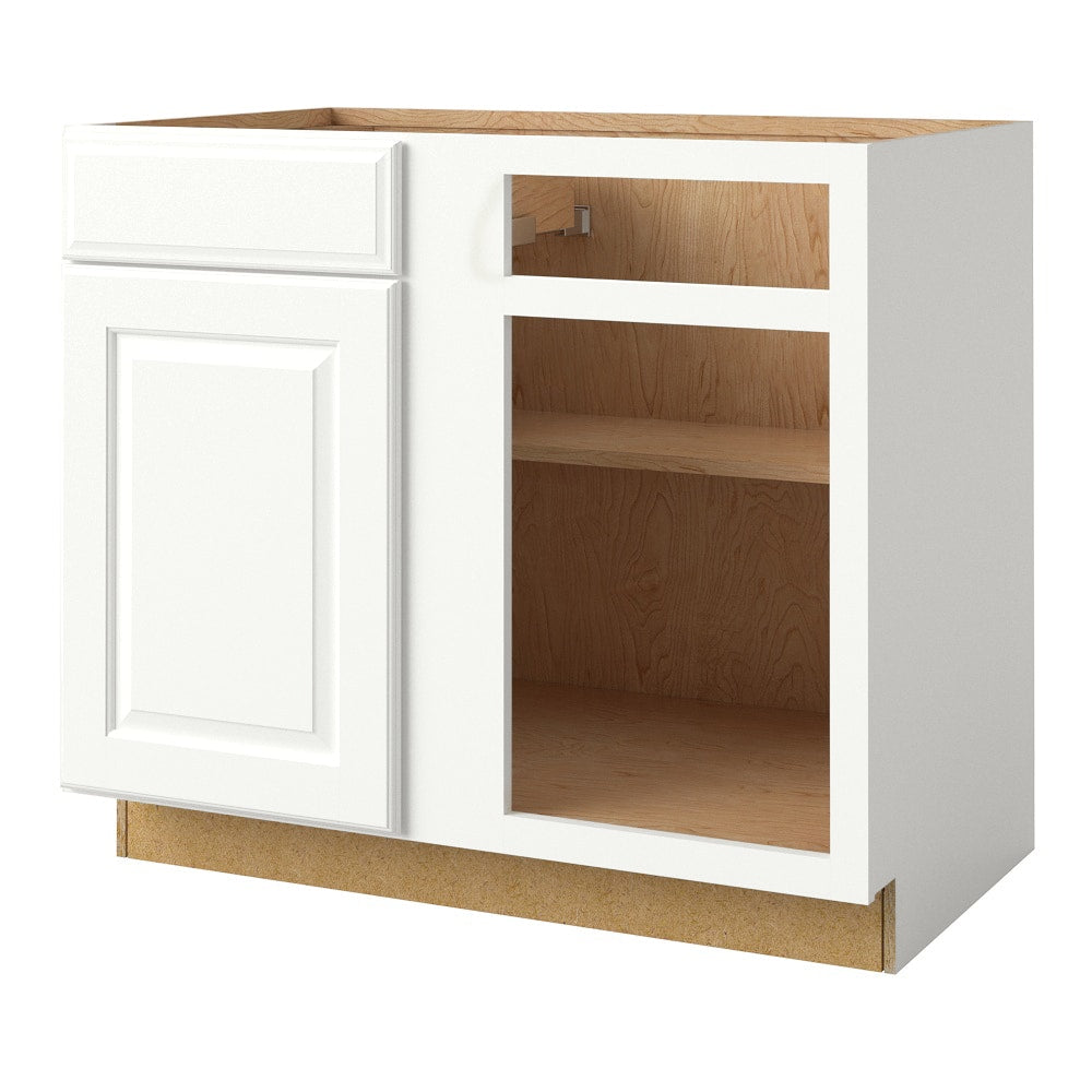 allen + roth Tilson 39-in W x 34.5-in H x 24-in D Linen Blind 1-Drawer Corner Base Fully Assembled Cabinet (Raised Panel Square Style)
