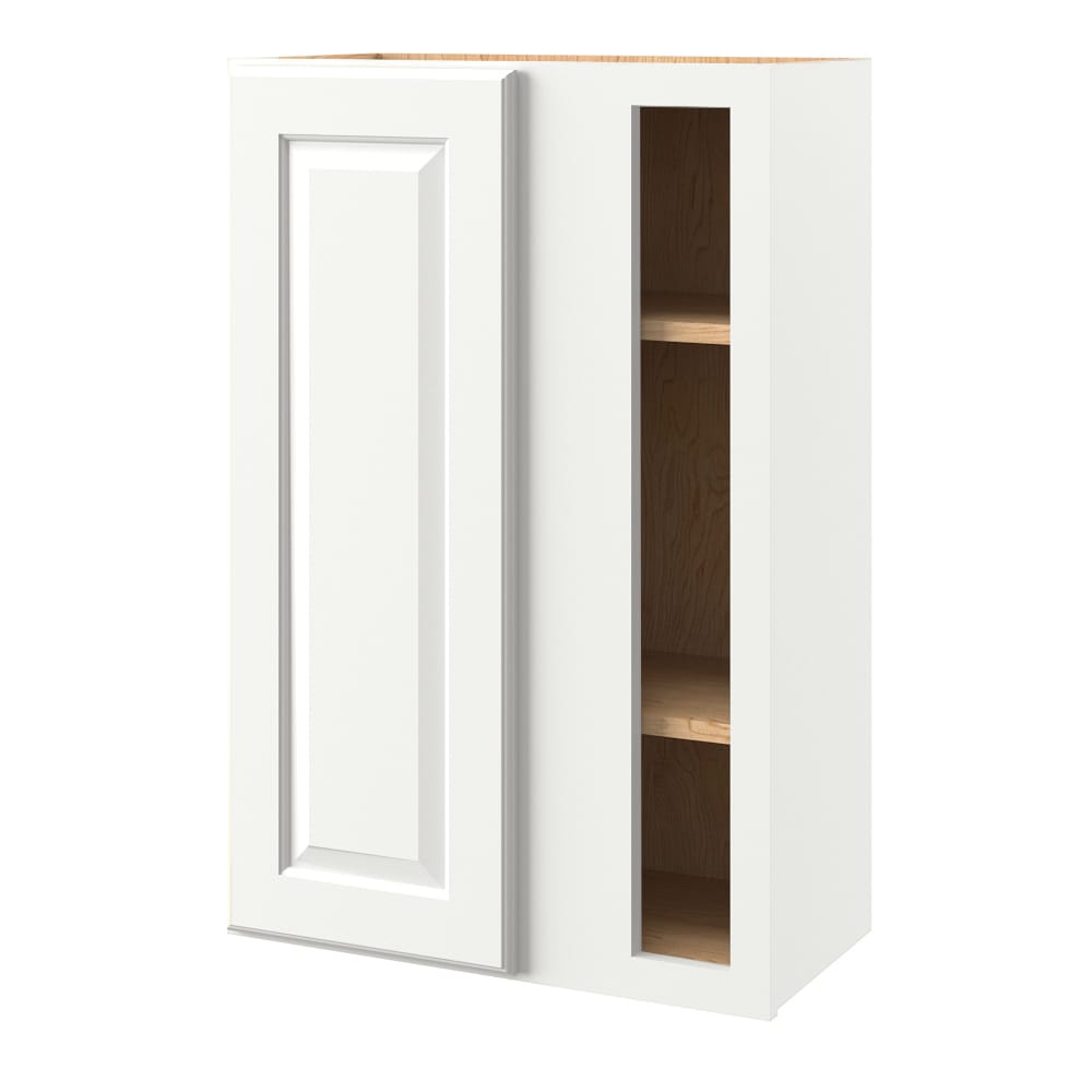 allen + roth Tilson 24-in W x 39.125-in H x 12-in D Linen Blind Corner Base Fully Assembled Cabinet (Raised Panel Square Style)