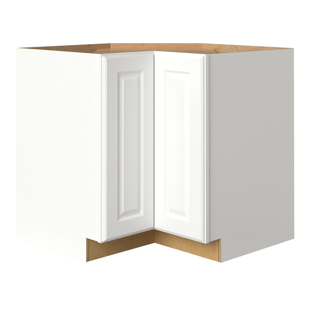 allen + roth Tilson 36-in W x 34.5-in H x 24-in D Linen Lazy Susan Corner Base Fully Assembled Cabinet (Raised Panel Style)