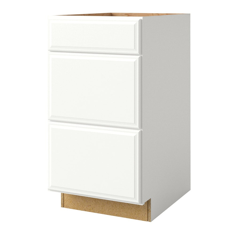 allen + roth Tilson 18-in W x 34.5-in H x 24-in D Linen 3-Drawer Base Fully Assembled Cabinet (Raised Panel Style)