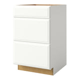 allen + roth Tilson 21-in W x 34.5-in H x 24-in D Linen 3-Drawer Base Fully Assembled Cabinet (Raised Panel Style)