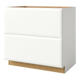 allen + roth Tilson 36-in W x 34.5-in H x 24-in D Linen 2-Drawer Base Fully Assembled Cabinet (Raised Panel Style)