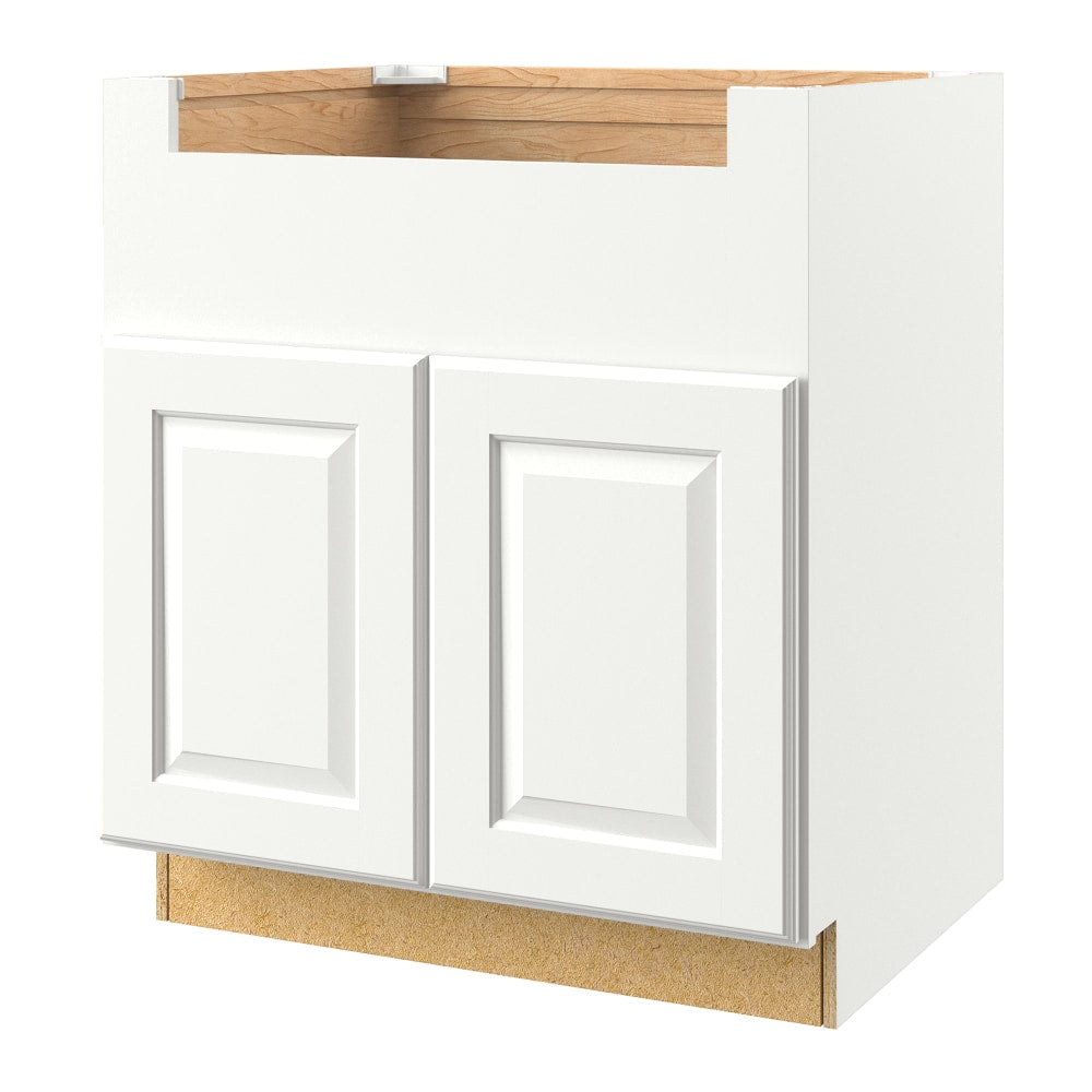 allen + roth Tilson 36-in W x 34.5-in H x 24-in D Linen Apron Front Sink Base Fully Assembled Cabinet (Raised Panel Square Style)