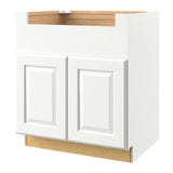 allen + roth Tilson 36-in W x 34.5-in H x 24-in D Linen Apron Front Sink Base Fully Assembled Cabinet (Raised Panel Square Style)