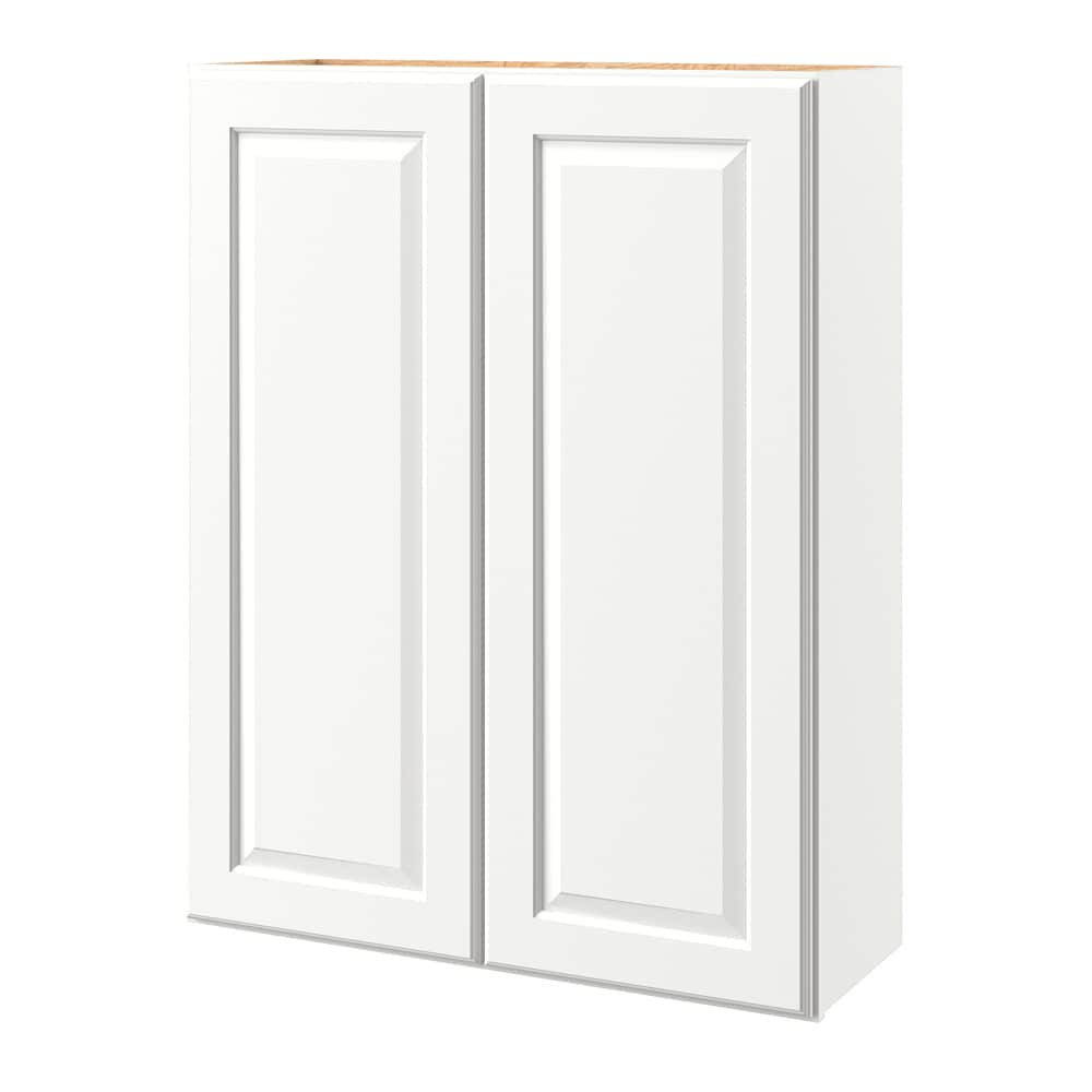allen + roth Tilson 33-in W x 42.125-in H x 12-in D Linen Wall Fully Assembled Cabinet (Raised Panel Square Door Style)