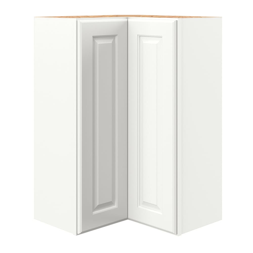 allen + roth Tilson 27-in W x 39.125-in H x 12-in D Linen Diagonal Corner Wall Fully Assembled Cabinet (Raised Panel Square Style)