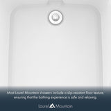 Ella Standard 60 in. x 33 in. x 77 in. 1-Piece Low Threshold Shower Stall in Biscuit with Left-Hand Seat and Right Drain