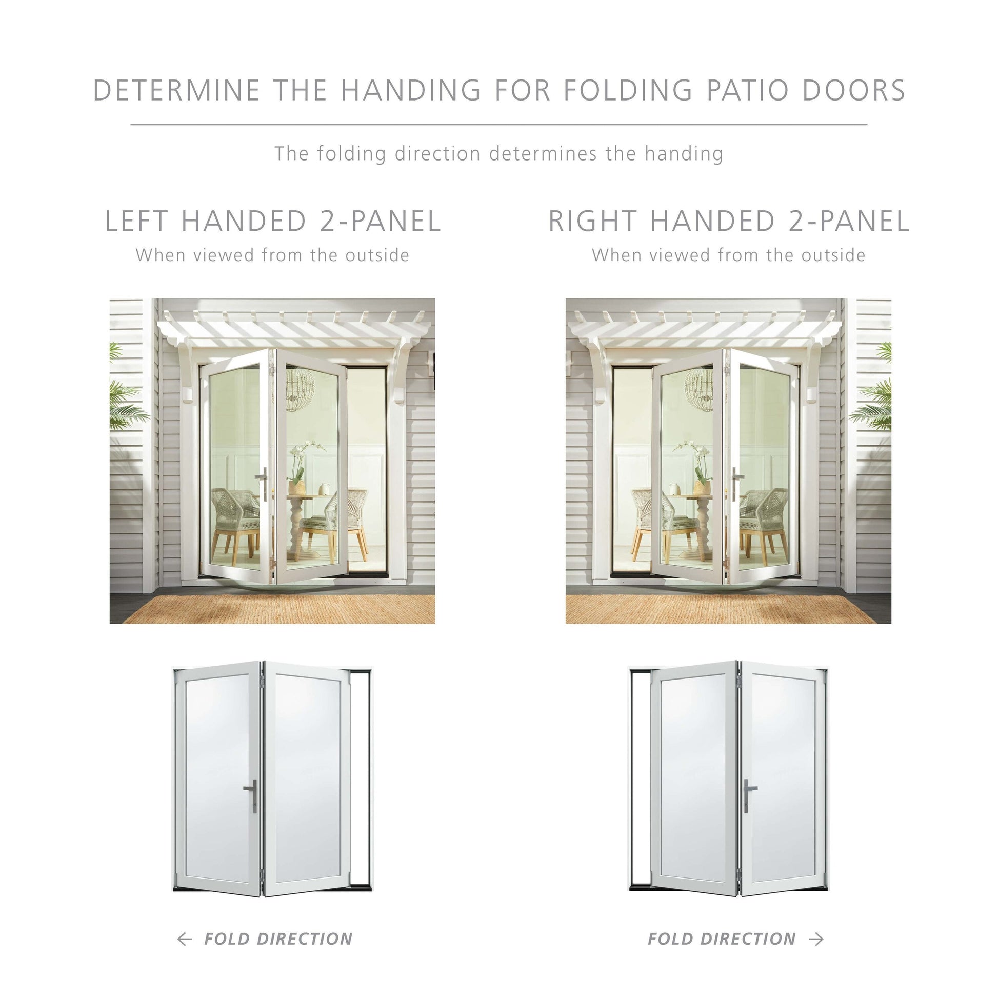 JELD-WEN 72-in x 80-in Fiberglass Folding, Left-hand folding – feature callout