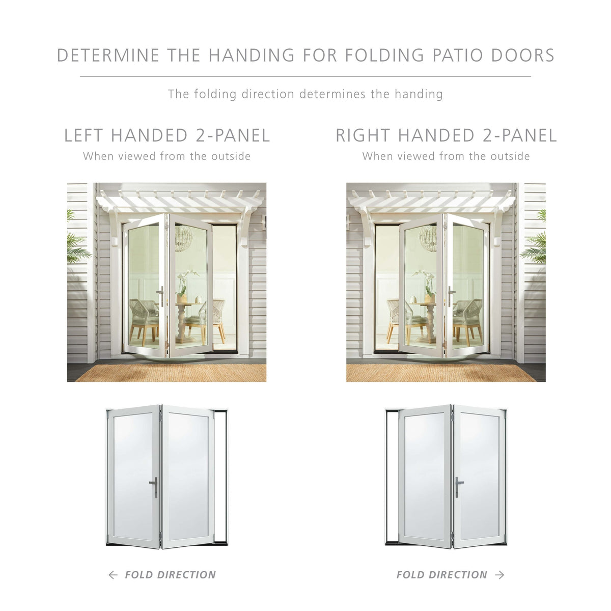 JELD-WEN 60-in x 80-in Fiberglass French, Right-hand folding – feature callout
