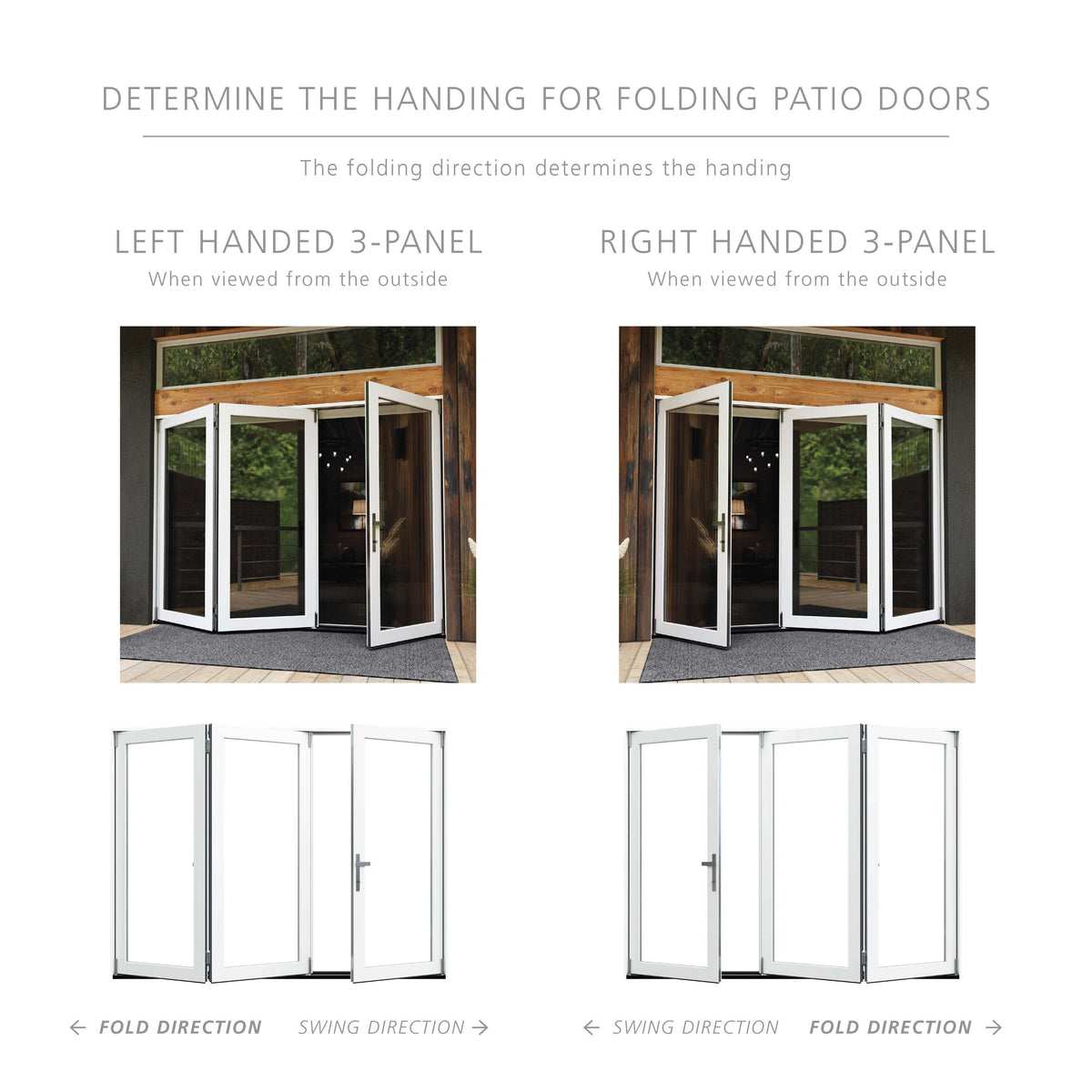 JELD-WEN 108-in x 80-in Fiberglass Folding, Right-hand folding – feature callout