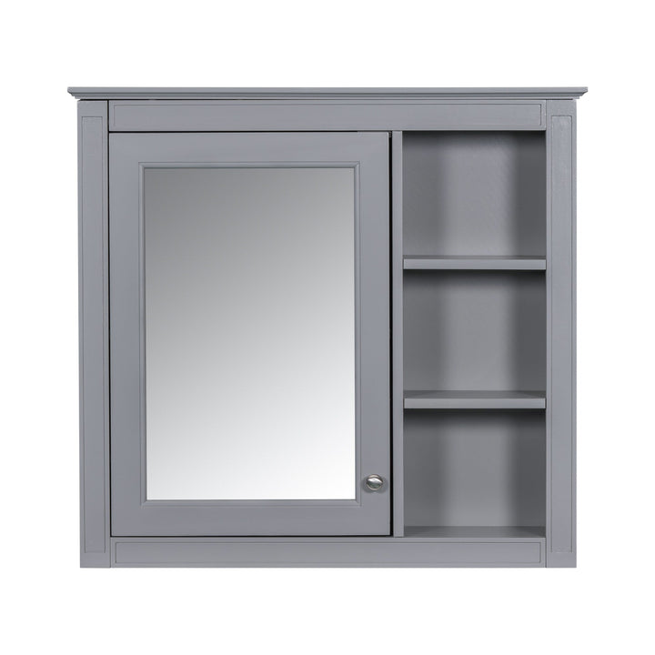 Siavonce 7-in x 28-in Surface Mount Grey Mirrored Soft Close Medicine Cabinet
