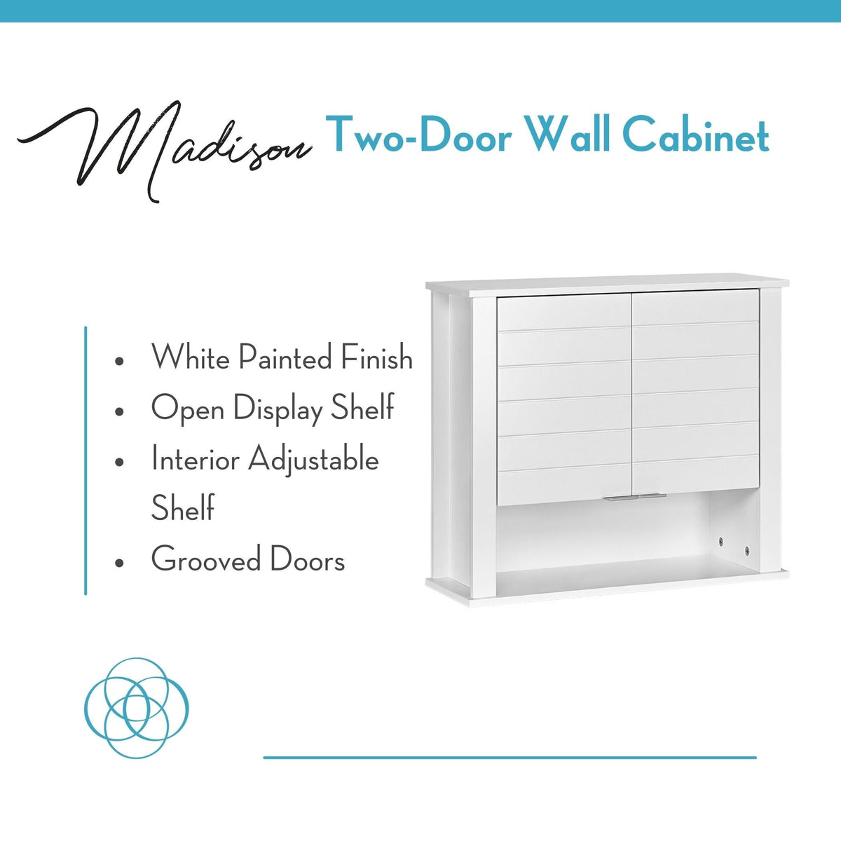RiverRidge Madison 22.88-in x 19.88-in x 7.88-in White Bathroom Wall Cabinet