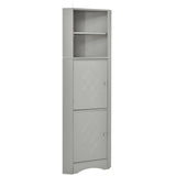Siavonce 61-in H x 15-in W x 15-in D Grey Wall-mount Utility Storage Cabinet with Adjustable Shelves