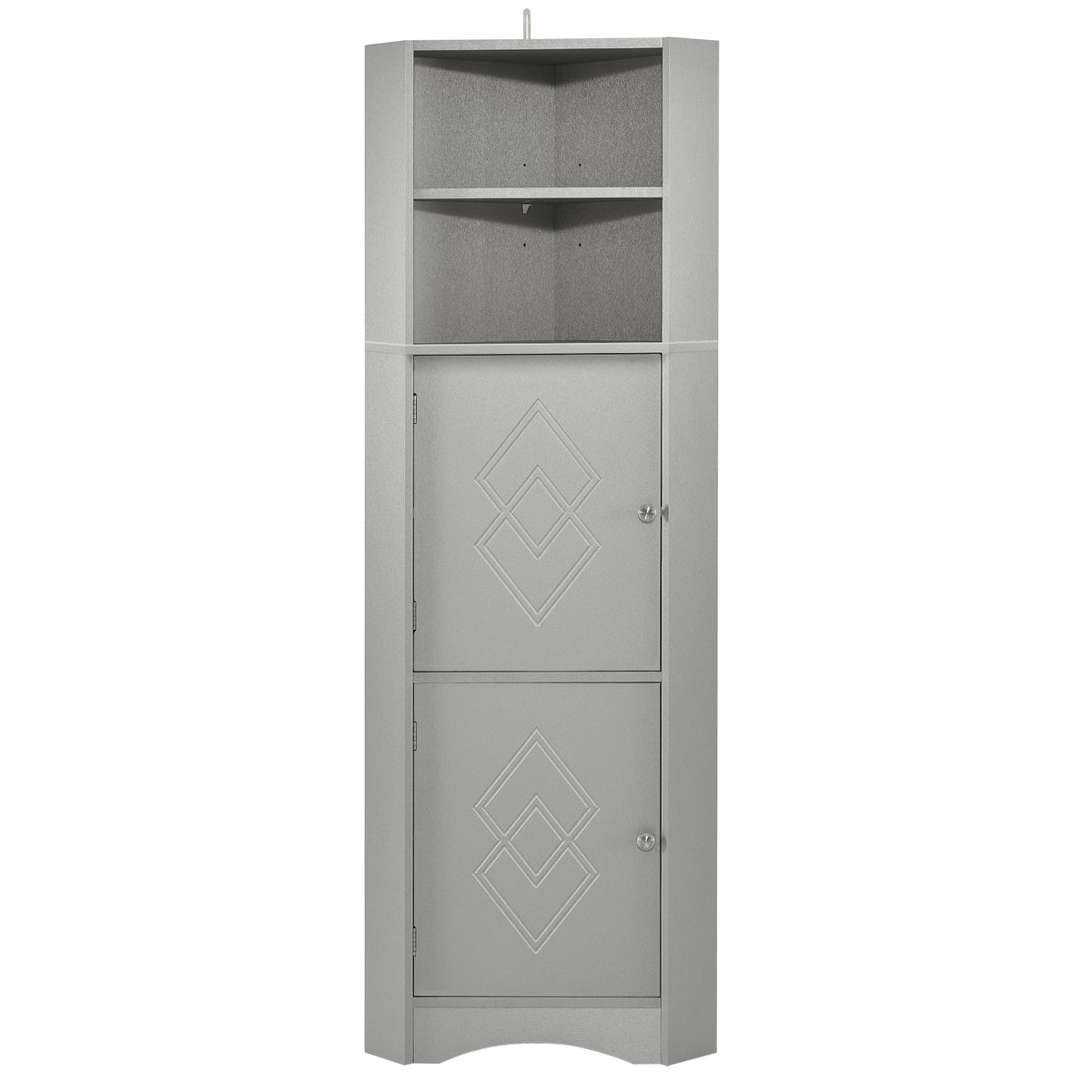 Siavonce 61-in H x 15-in W x 15-in D Grey Wall-mount Utility Storage Cabinet with Adjustable Shelves