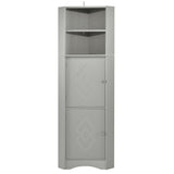 Siavonce 61-in H x 15-in W x 15-in D Grey Wall-mount Utility Storage Cabinet with Adjustable Shelves