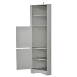 Siavonce 61-in H x 15-in W x 15-in D Grey Wall-mount Utility Storage Cabinet with Adjustable Shelves