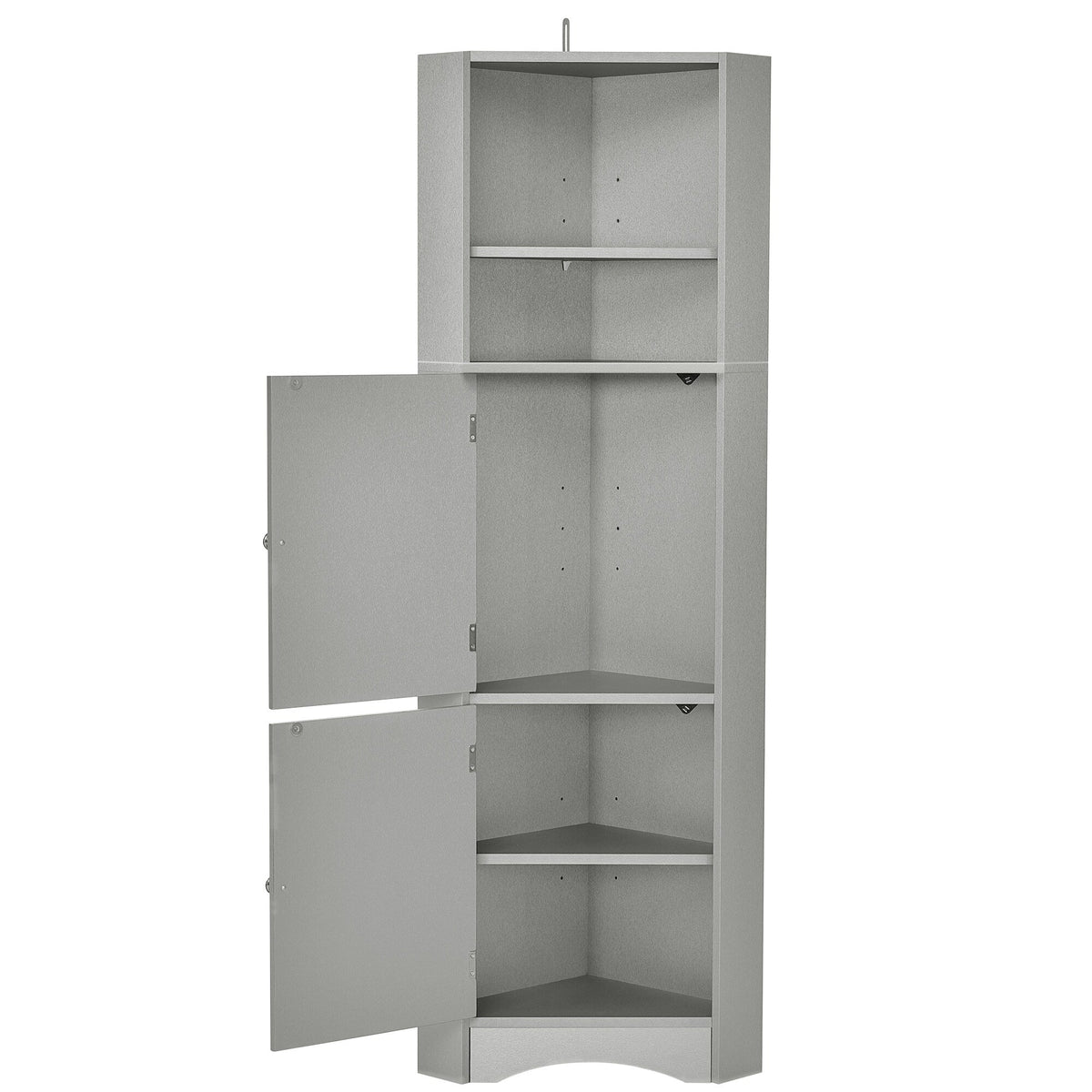 Siavonce 61-in H x 15-in W x 15-in D Grey Wall-mount Utility Storage Cabinet with Adjustable Shelves