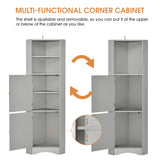 Siavonce 61-in H x 15-in W x 15-in D Grey Wall-mount Utility Storage Cabinet with Adjustable Shelves