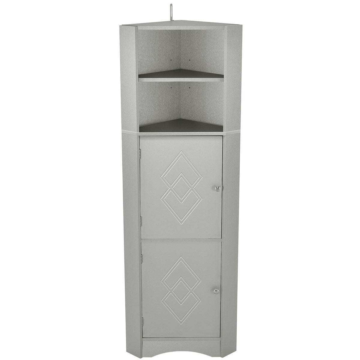Siavonce 61-in H x 15-in W x 15-in D Grey Wall-mount Utility Storage Cabinet with Adjustable Shelves
