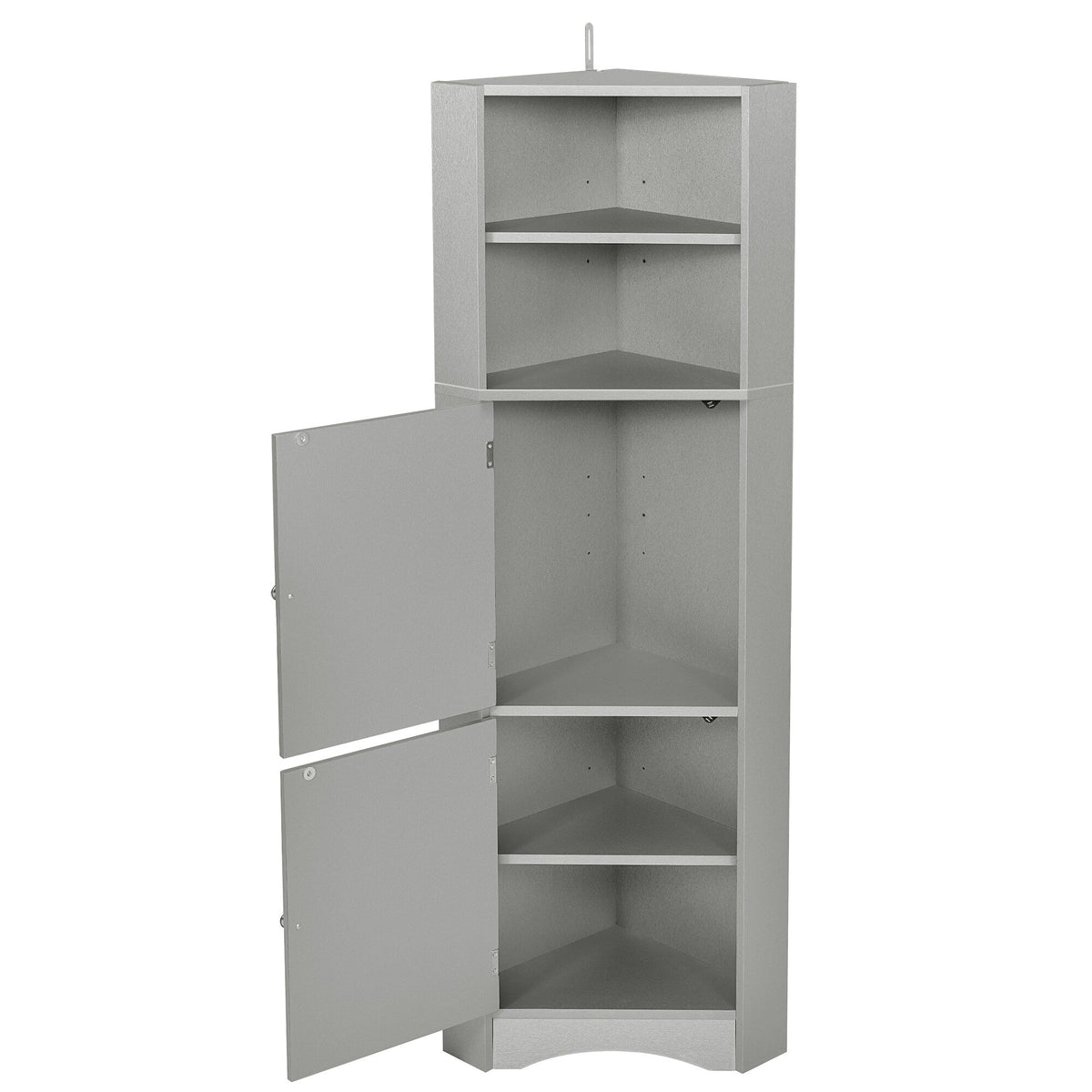 Siavonce 61-in H x 15-in W x 15-in D Grey Wall-mount Utility Storage Cabinet with Adjustable Shelves