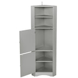 Siavonce 61-in H x 15-in W x 15-in D Grey Wall-mount Utility Storage Cabinet with Adjustable Shelves