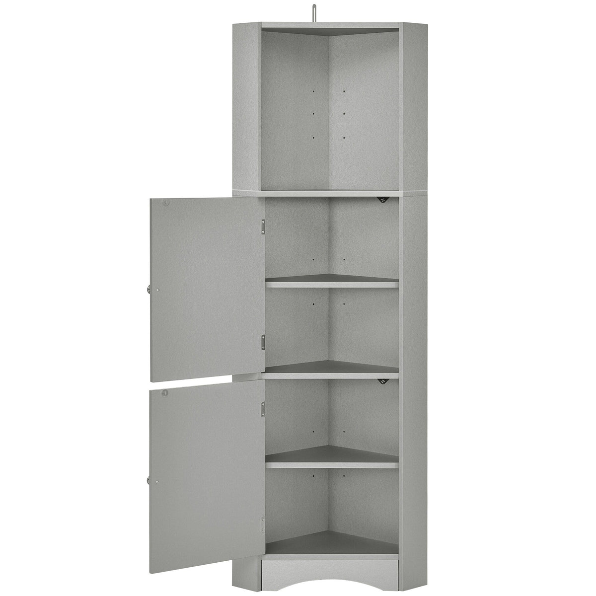Siavonce 61-in H x 15-in W x 15-in D Grey Wall-mount Utility Storage Cabinet with Adjustable Shelves