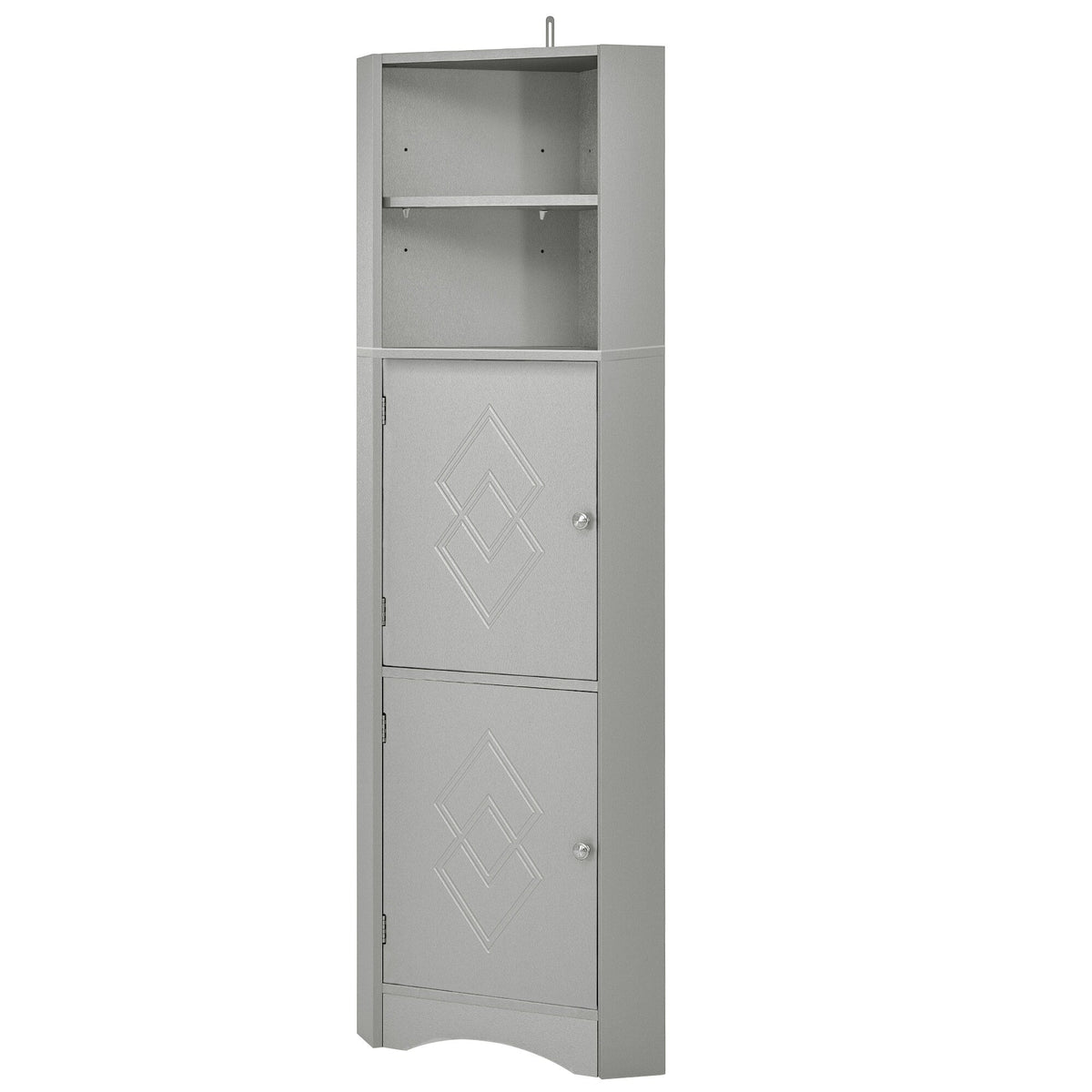 Siavonce 61-in H x 15-in W x 15-in D Grey Wall-mount Utility Storage Cabinet with Adjustable Shelves