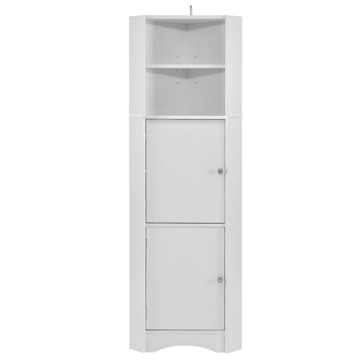 Siavonce 61-in H White MDF Wall-mount Utility Storage Cabinet with Adjustable Shelves
