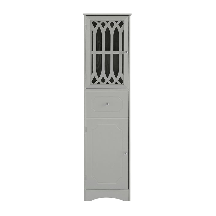 Siavonce 14-in W x 64-in H Mdf Grey Freestanding or Wall-mount Utility Storage Cabinet