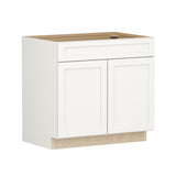 Shenandoah PRO Express Breckenridge 36-in W x 34.5-in H x 24-in D Linen Full Overlay 1-Drawer Base Fully Assembled Plywood Cabinet (Recessed Panel Shaker Style)