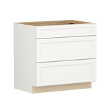 Shenandoah PRO Express Breckenridge 36-in W x 34.5-in H x 24-in D Linen Full Overlay 3-Drawer Base Fully Assembled Plywood Cabinet