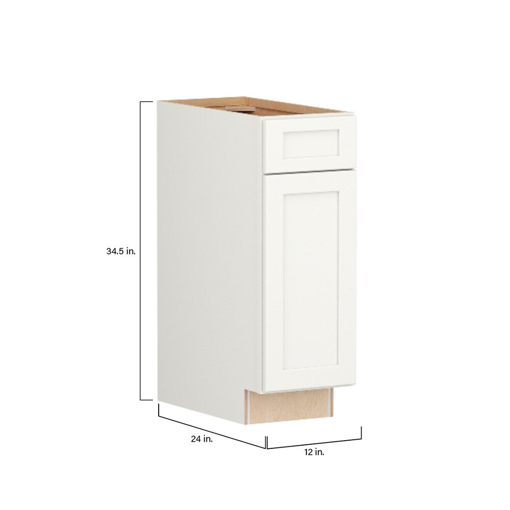 Shenandoah PRO Express Breckenridge 12-in W x 34.5-in H x 24-in D Linen Full Overlay 1-Drawer Base Fully Assembled Plywood Cabinet (Recessed Panel Shaker Style)