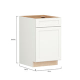 Shenandoah PRO Express Breckenridge 21-in W x 34.5-in H x 24-in D Linen Full Overlay 1-Drawer Base Fully Assembled Plywood Cabinet (Recessed Panel Shaker Style)