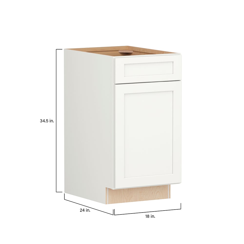 Shenandoah PRO Express Breckenridge 18-in W x 34.5-in H x 24-in D Linen Full Overlay 1-Drawer Base Fully Assembled Plywood Cabinet (Recessed Panel Shaker Style)