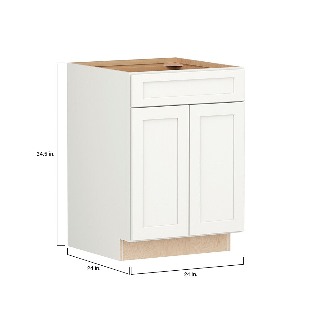 Shenandoah PRO Express Breckenridge 24-in W x 34.5-in H x 24-in D Linen Full Overlay 1-Drawer Base Fully Assembled Plywood Cabinet (Recessed Panel Shaker Style)