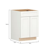 Shenandoah PRO Express Breckenridge 24-in W x 34.5-in H x 24-in D Linen Full Overlay 1-Drawer Base Fully Assembled Plywood Cabinet (Recessed Panel Shaker Style)