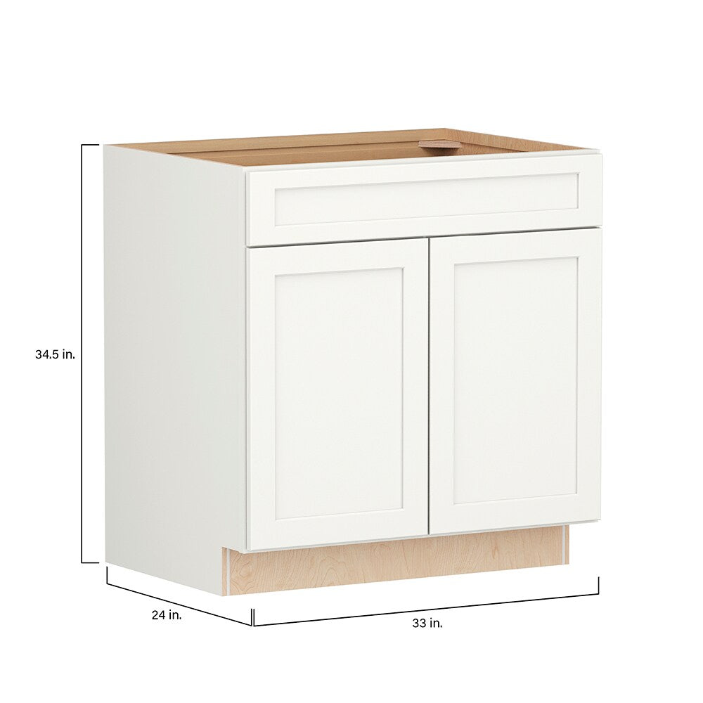 Shenandoah PRO Express Breckenridge 33-in W x 34.5-in H x 24-in D Linen Full Overlay 1-Drawer Base Fully Assembled Plywood Cabinet (Recessed Panel Shaker Style)