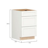 Shenandoah PRO Express Breckenridge 21-in W x 34.5-in H x 24-in D Linen Full Overlay 3-Drawer Base Fully Assembled Plywood Cabinet
