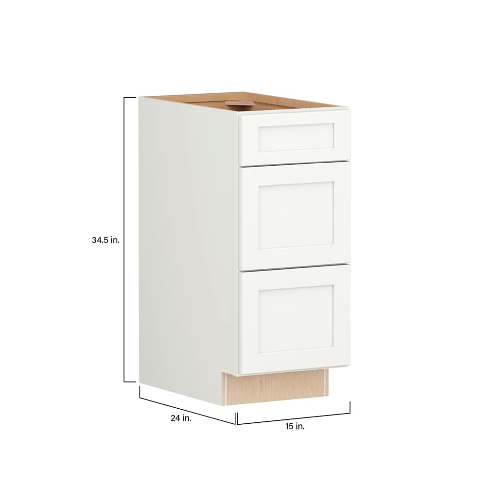 Shenandoah PRO Express Breckenridge 15-in W x 34.5-in H x 24-in D Linen Full Overlay 3-Drawer Base Fully Assembled Plywood Cabinet