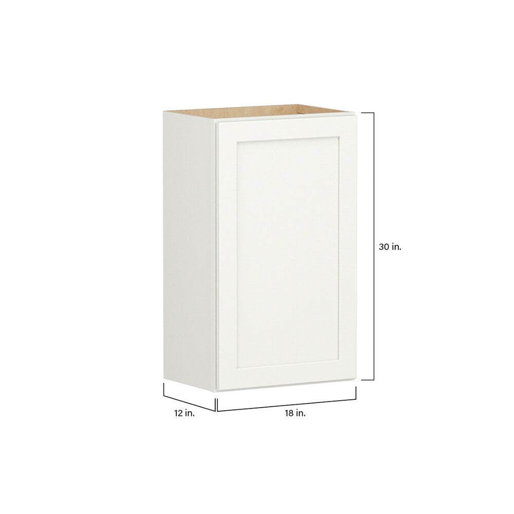 Shenandoah PRO Express Breckenridge 18-in W x 30.125-in H x 12-in D Linen Full Overlay Wall Fully Assembled Plywood Cabinet (Recessed Panel Shaker Door Style)