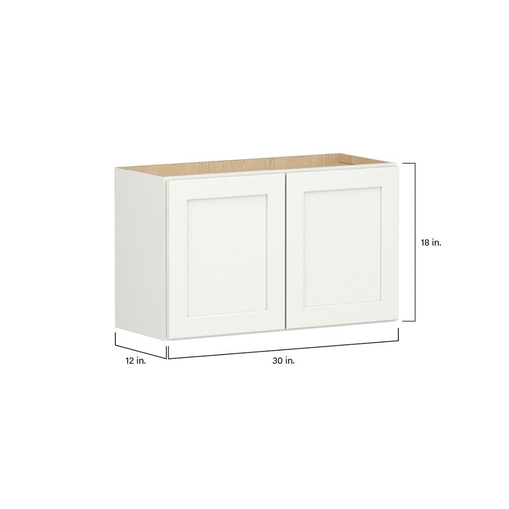 Shenandoah PRO Express Breckenridge 30-in W x 18.125-in H x 12-in D Linen Full Overlay Wall Fully Assembled Plywood Cabinet (Recessed Panel Shaker Door Style)