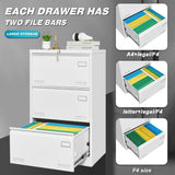 Mondawe White 3-Drawer 23.62-in File Cabinet