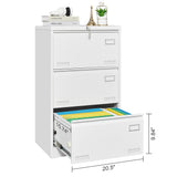 Mondawe White 3-Drawer 23.62-in File Cabinet